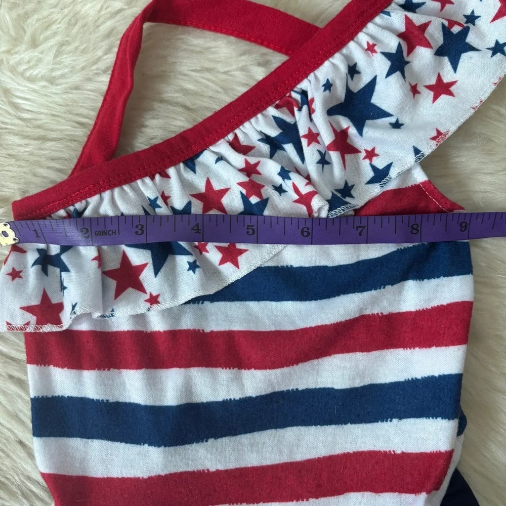 Patriotic One-Shoulder Ruffle Pet Dress
